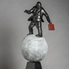..Miles<br>Bronze and Steel<br>77 x 24 x 24 inches